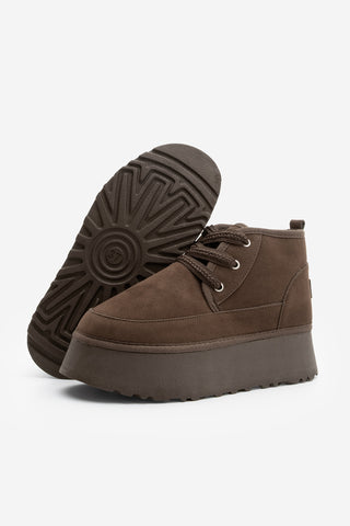 Kadın İçi Kürklü Günlük Bot Mariva - Kahve Süet