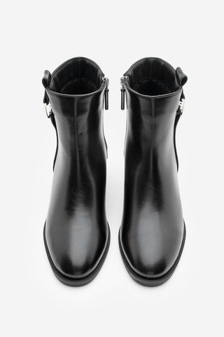 Kadın Tokalı Topuklu Bot Dimon - Siyah