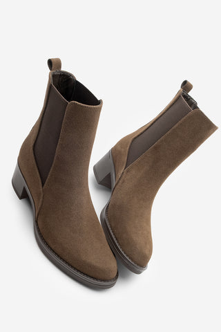 Kadın Topuklu Bot Elove - Kahve Süet