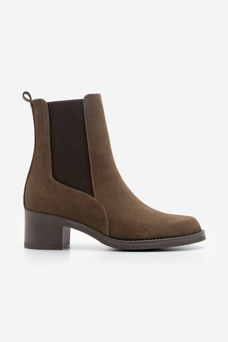 Kadın Topuklu Bot Elove - Kahve Süet