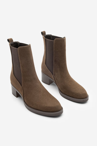 Kadın Topuklu Bot Elove - Kahve Süet