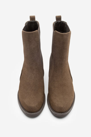 Kadın Topuklu Bot Elove - Kahve Süet