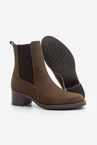 Kadın Topuklu Bot Elove - Kahve Süet