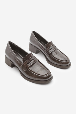 Kadın Loafer Günlük Topuklu Ayakkabı Nufit - Kahve