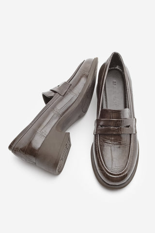 Kadın Loafer Günlük Topuklu Ayakkabı Nufit - Kahve