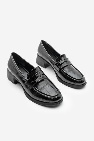 Kadın Loafer Günlük Topuklu Ayakkabı Nufit - Siyah