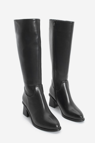 Kadın Topuklu Çizme Socite - Siyah