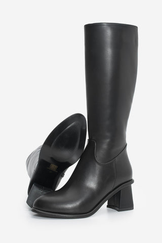Kadın Topuklu Çizme Socite - Siyah