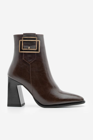 Kadın Tokalı Topuklu Bot Linate - Kahve