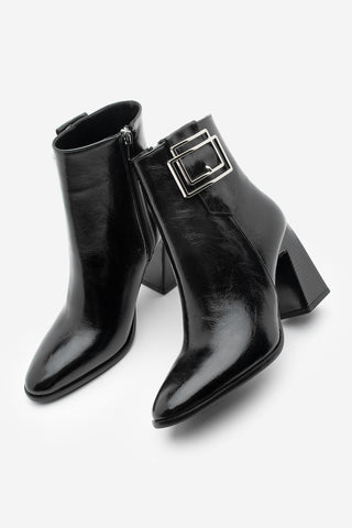 Kadın Tokalı Topuklu Bot Linate - Siyah