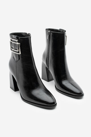 Kadın Tokalı Topuklu Bot Linate - Siyah