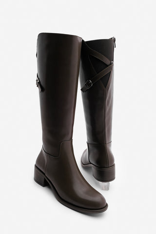 Kadın Topuklu Çizme Samole - Kahve