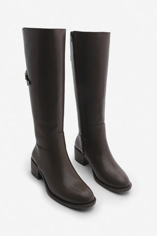 Kadın Topuklu Çizme Samole - Kahve