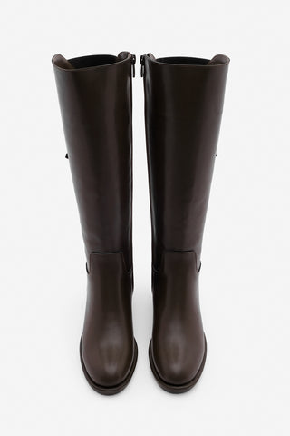 Kadın Topuklu Çizme Samole - Kahve