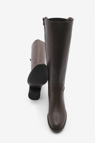 Kadın Topuklu Çizme Samole - Kahve