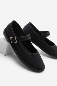 Kadın Keten Bantlı Babet Mirces - Siyah