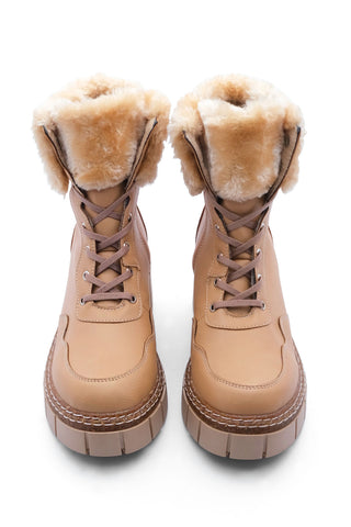 Kadın Postal Bot Kürklü Levan - Bej