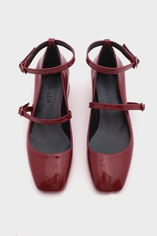 Kadın Klasik Topuklu Ayakkabı Bovre - Bordo Rugan