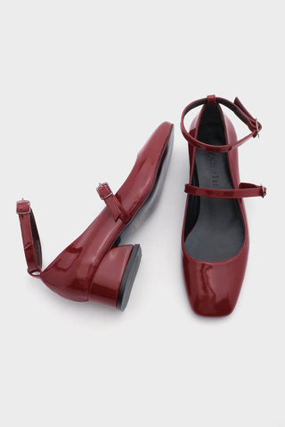 Kadın Klasik Topuklu Ayakkabı Bovre - Bordo Rugan