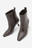 Kadın Küt Burun Fermuarlı Dikiş Detaylı Topuklu Günlük Bot Teyris - Kahve