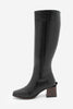 Kadın Küt Burun Kalın Topuklu Çizme Lusso - Siyah Croco