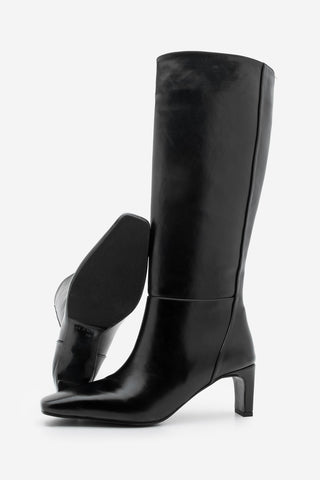 Kadın Küt Burun Topuklu Çizme Doreka - Siyah