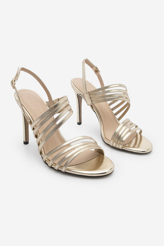 Kadın Bantlı Topuklu Sandalet Osvil - Altın