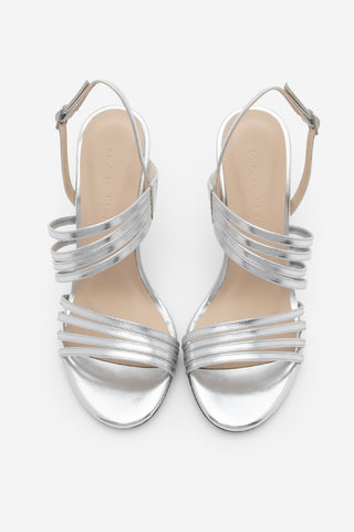 Kadın Bantlı Topuklu Sandalet Osvil - Gümüş