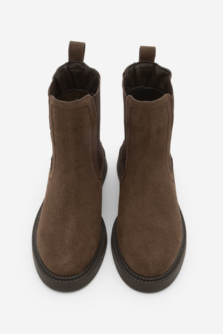 Kadın Lastikli Günlük Bot Pinge - Kahve Süet