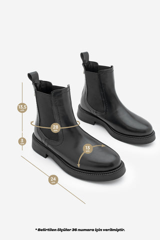 Kadın Lastikli Günlük Bot Pinge - Siyah