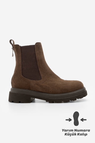 Kadın Lastikli Günlük Bot Rupit - Kahve Süet