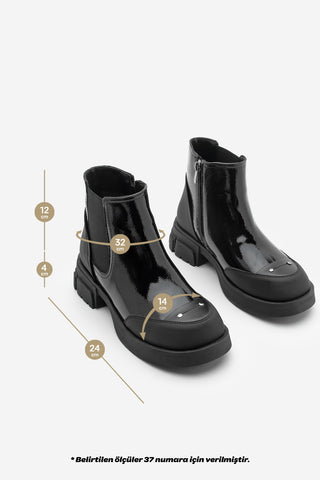 Kadın Günlük Bot Pevara - Siyah Rugan