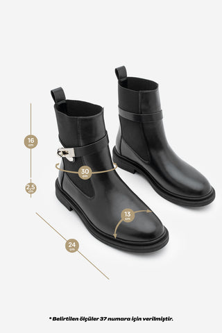 Kadın Tokalı Günlük Bot Ondiz - Siyah