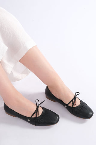 Kadın Hakiki Deri Babet Livona - Siyah