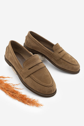 Kadın Loafer Günlük Ayakkabı Benif - Taba Süet