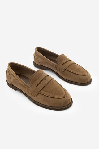 Kadın Loafer Günlük Ayakkabı Benif - Taba Süet