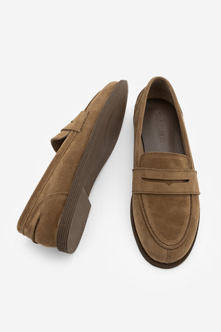 Kadın Loafer Günlük Ayakkabı Benif - Taba Süet