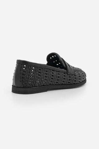 Kadın Loafer El Örgüsü Günlük Ayakkabı Maleno - Siyah