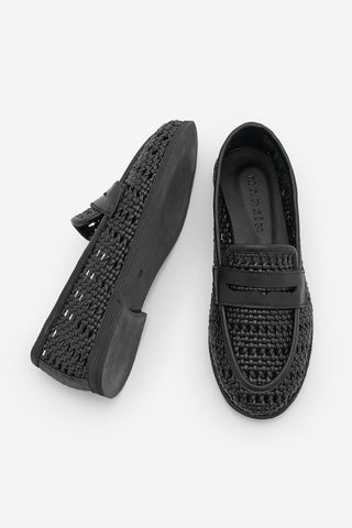 Kadın Loafer El Örgüsü Günlük Ayakkabı Maleno - Siyah