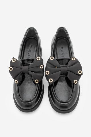 Kadın Loafer Fiyonklu Günlük Topuklu Ayakkabı Yanis - Siyah