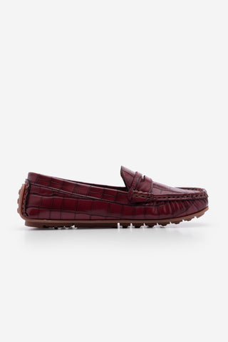 Kadın Loafer Günlük Ayakkabı Feryus - Bordo Croco