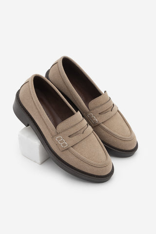 Kadın Loafer Günlük Ayakkabı Fonle - Bej Süet