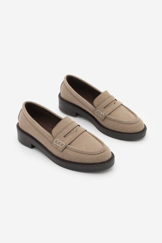 Kadın Loafer Günlük Ayakkabı Fonle - Bej Süet