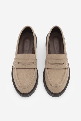 Kadın Loafer Günlük Ayakkabı Fonle - Bej Süet