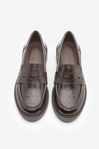Kadın Loafer Günlük Ayakkabı Fonle - Kahve Croco