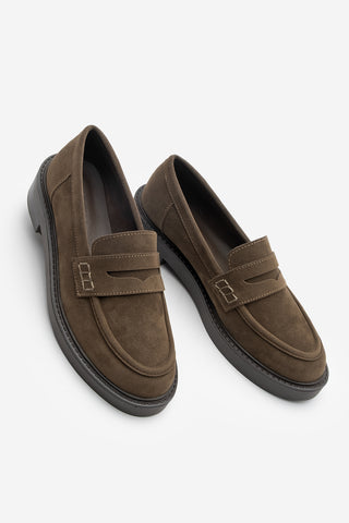 Kadın Loafer Günlük Ayakkabı Fonle - Kahve Süet