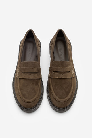Kadın Loafer Günlük Ayakkabı Fonle - Kahve Süet