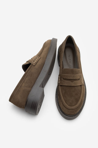 Kadın Loafer Günlük Ayakkabı Fonle - Kahve Süet