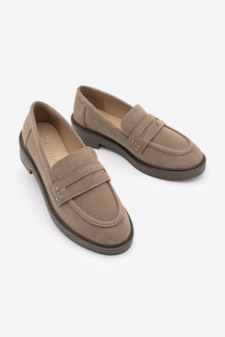 Kadın Loafer Günlük Ayakkabı Fonle - Koyu Vizon Süet