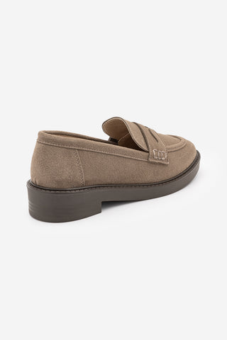 Kadın Loafer Günlük Ayakkabı Fonle - Koyu Vizon Süet